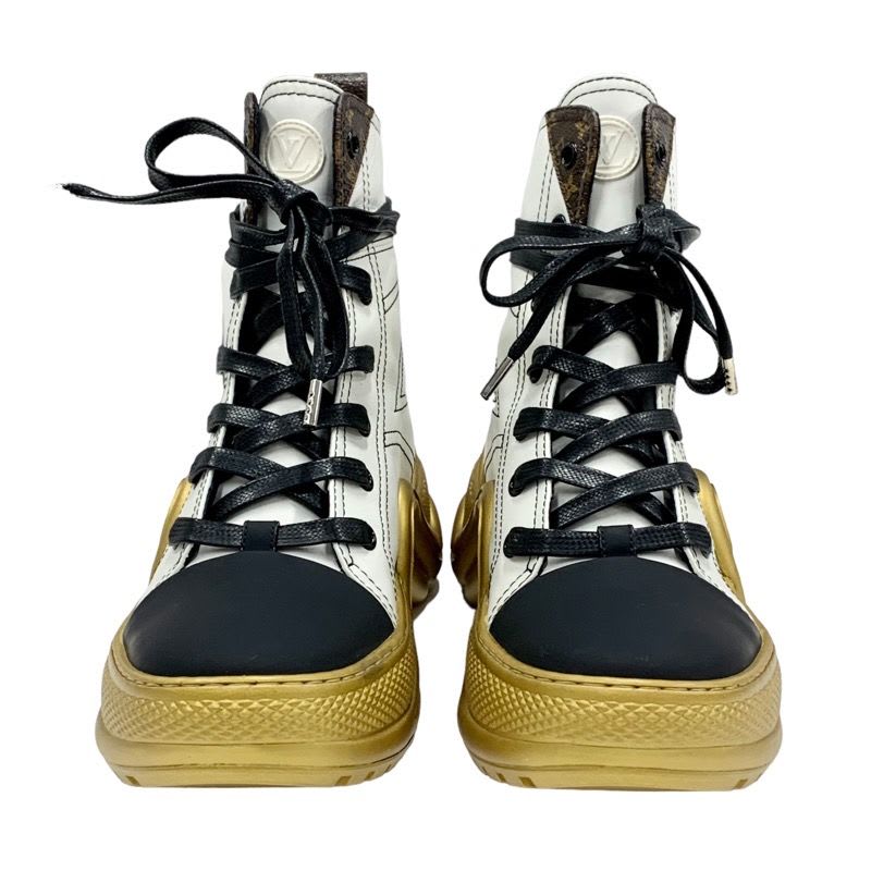 Louis Vuitton Arclight Line Monogram Sneakers High Cut Leather White — view 2
