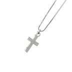 Dior Cross Logo Metal Silver Necklace
