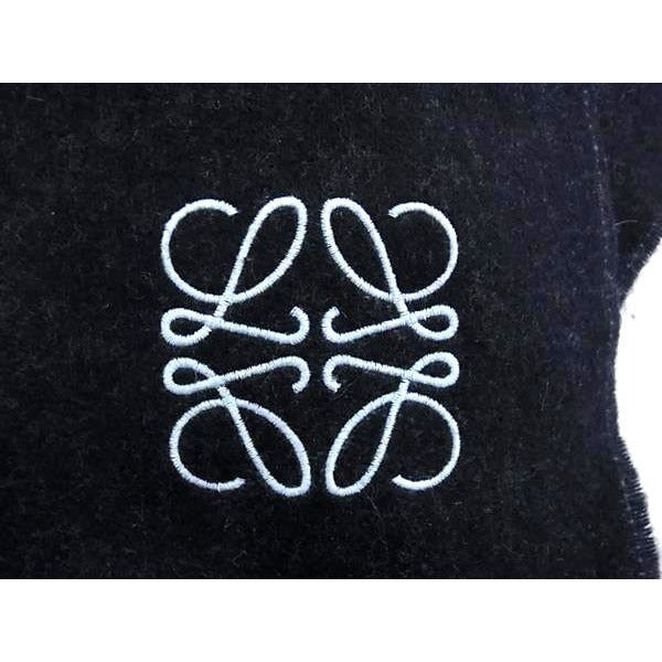 Loewe Scarf Anagram Navy Reversible Fringe — view 2