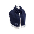 Loewe Scarf Anagram Navy Reversible Fringe