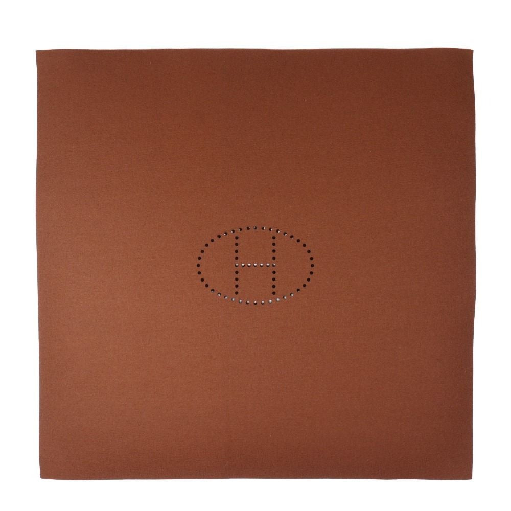 Hermes Playmat Logo Felt Brown Interior
