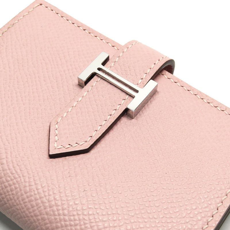 Hermes Bearn Card Case V-epson Mauvepere Silver Hardware Leather — view 6