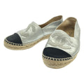 Chanel CC Logo Espadori Slip on Silver 36