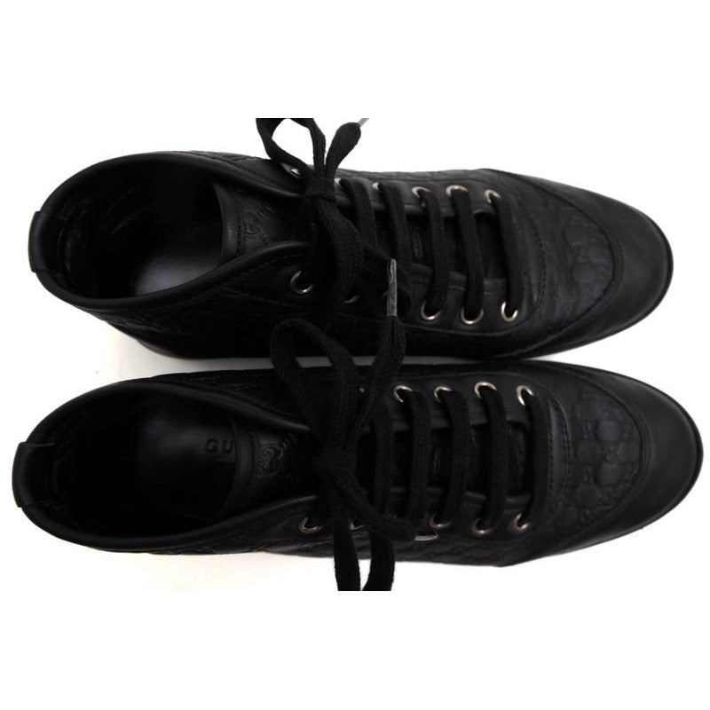 Gucci Shoes Sneakers High Cut Women Leather Black — view 5