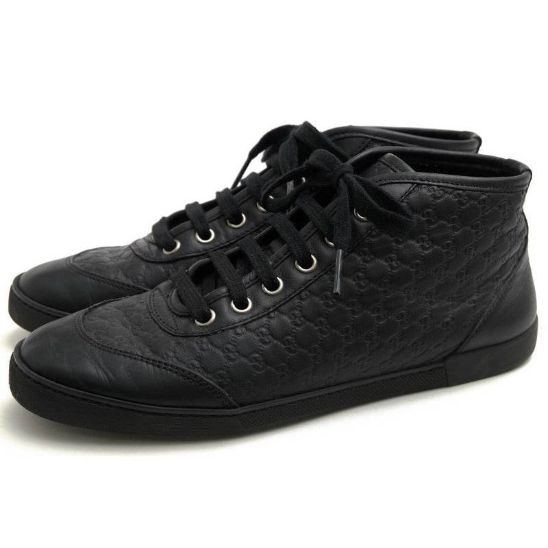 Gucci Shoes Sneakers High Cut Women Leather Black