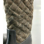 Chanel Long Rain Boots Quilted CC Logo 37 Brown — view 8