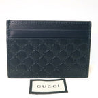 Gucci Card Case Micro Guccissima Leather Holder Navy — view 2