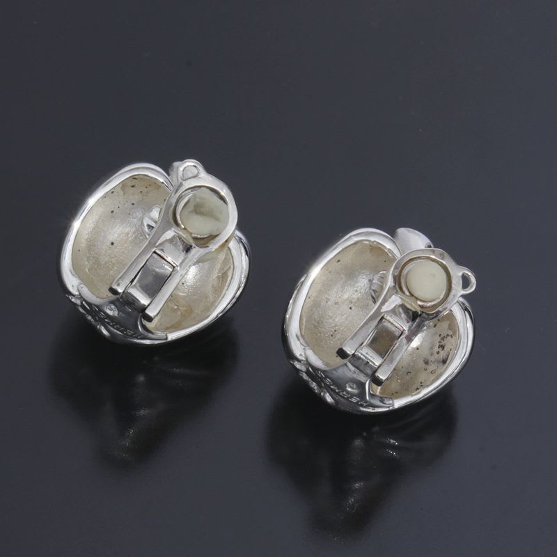 Hermes Apple Motif Earrings Silver 925 Vintage E1397 — view 4