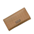 Gucci Bifold Wallet Beige Microshima GG Leather Embossed Logo