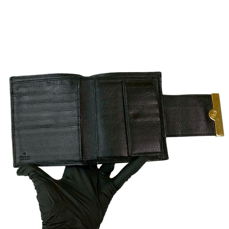 Gucci Guccissima GG Pattern Logo Hardware Plate Leather Bifold — view 7