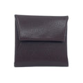 Hermes Bastia Brown Silver Coin Case Card Leather