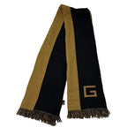 Gucci Scarf Shawl Wool Black Brown Logo Class Y Apparel