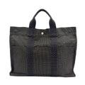 Hermes Her Line Canvas Gray Tote Silver