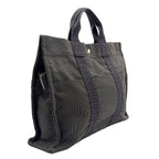 Hermes Her Line Canvas Gray Tote Silver — view 2