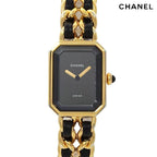 Chanel Premiere L Size H0001 Vintage Watch Black Gold