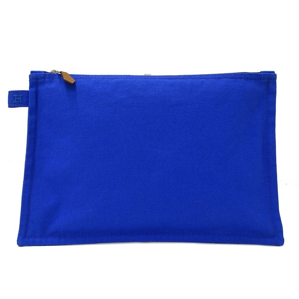 Hermes Pouch Bora Clutch Canvas Blue Purple Going