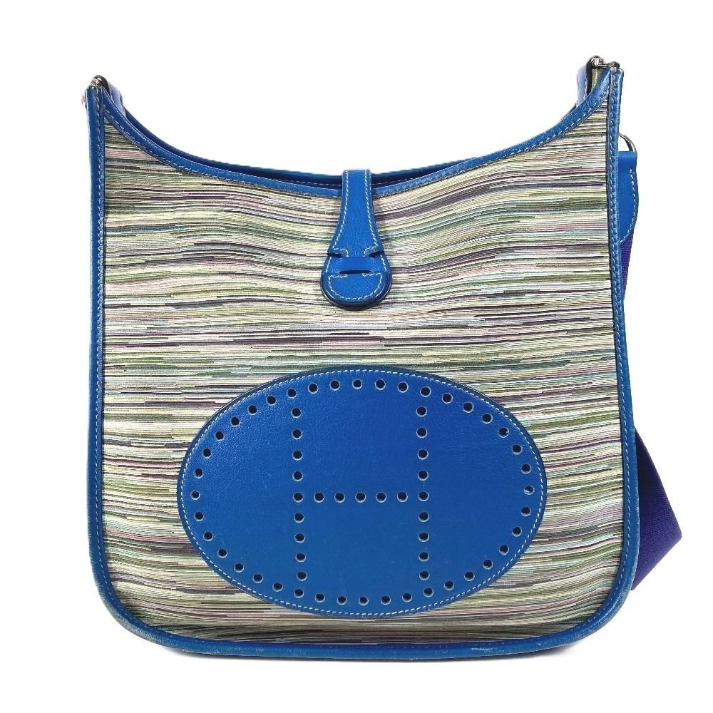 Hermes Shoulder Bag Evelyne 1 Leather Blue