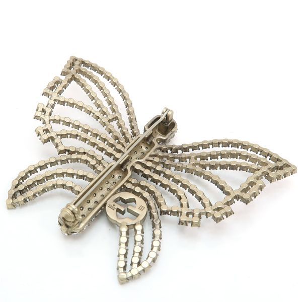 Gucci Brooch Interlocking G Butterfly Rhinestone Metal — view 5