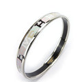 Hermes Bangle Emile PM Enamel Metal Multicolor Light Gray Silver Hardware