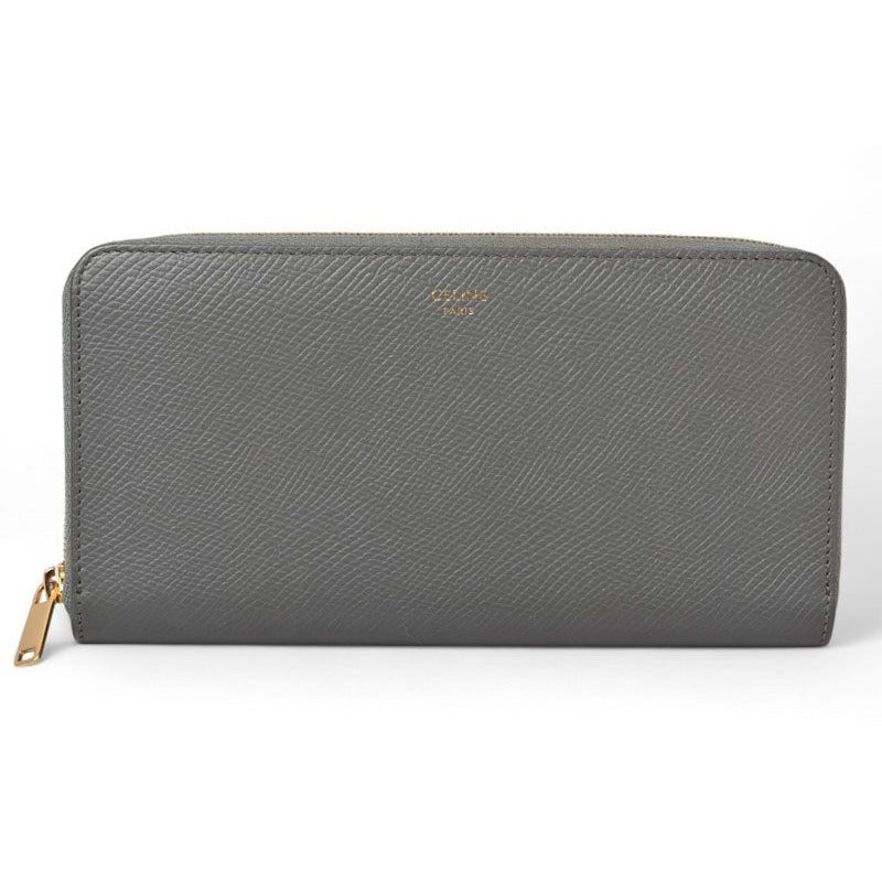 Celine Wallet Long Large Zipped Calfskin Gray 10 B553 el.09