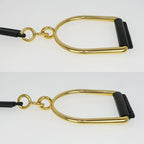 Hermes Esquettle Etrier GM Necklace Pendant Black Gold Hardware — view 4