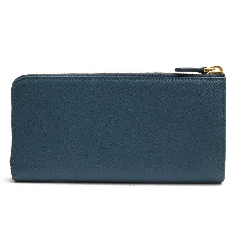 Prada Long Wallet Men Leather Light Blue 1 M1183 — view 2