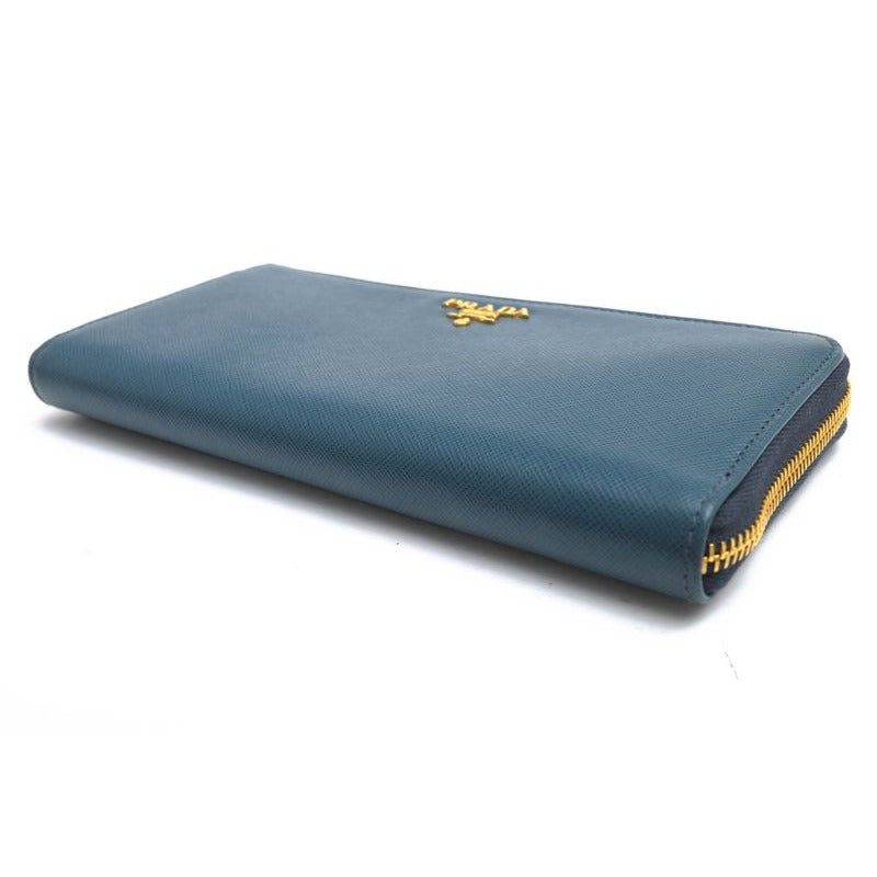Prada Long Wallet Men Leather Light Blue 1 M1183 — view 3