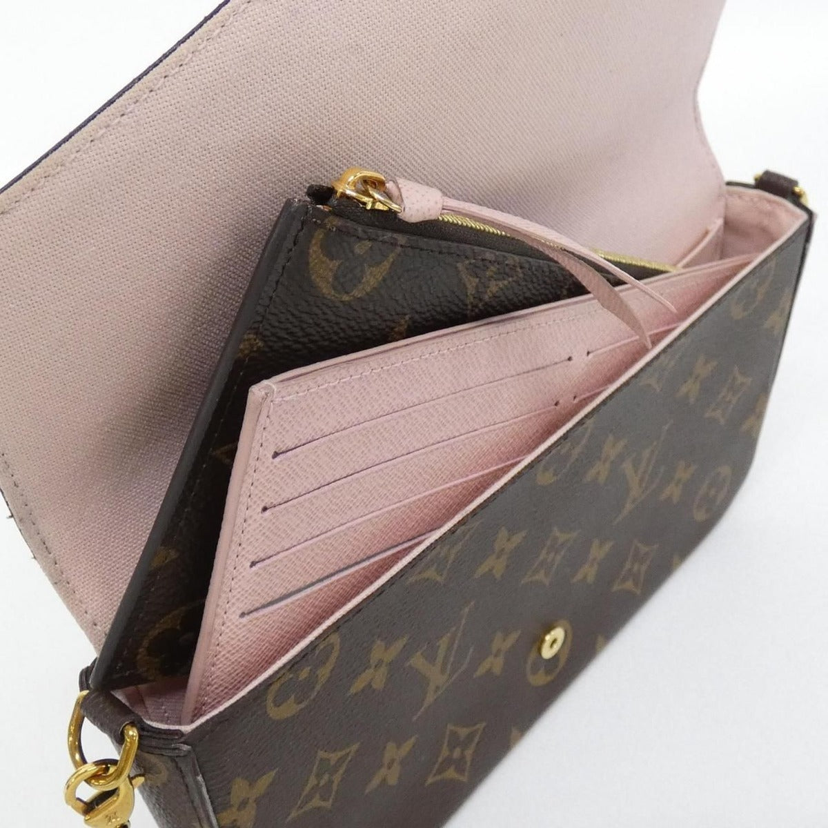 Louis Vuitton Monogram Pochette Felicie Shoulder Bag Brown Marron — view 9