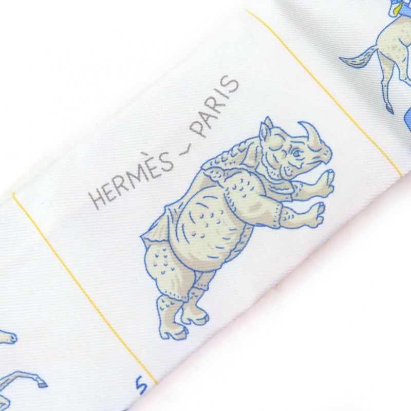 Hermes S 07 Parade 100% Silk Gris Pe Lou Veil Jeann — view 6