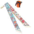 Hermes Twill Pony Pit Stop Silk Cles Pink Green Scarf — view 2