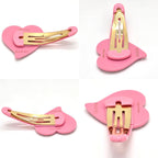 Gucci Interlocking Heart Hair Clip Width Resin Pink — view 5