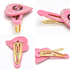 Gucci Interlocking Heart Hair Clip Width Resin Pink — view 6