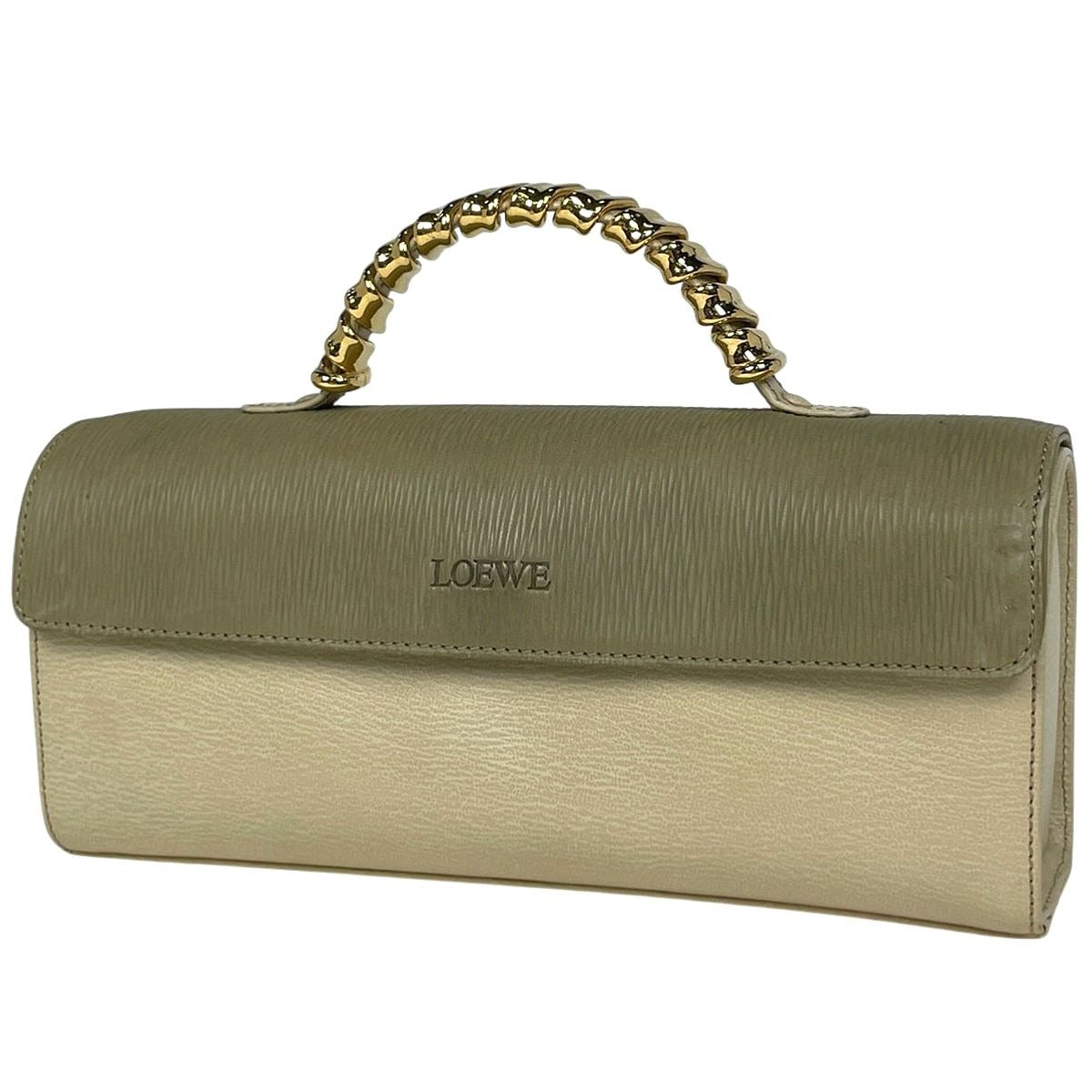 Loewe Velazquez Handbag Leather Ivory Light Green