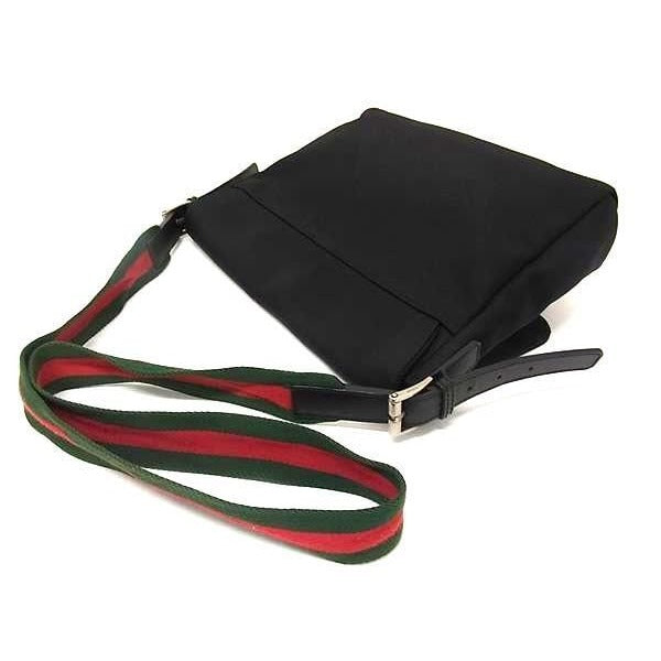 Gucci Shoulder Bag Sherry Line Messenger Black Techno Canvas Leather — view 2
