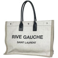 Saint Laurent Yves Logo Tote YSL Canvas White Beige