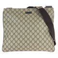 Gucci Beige Brown Gold GG Supreme Canvas Shoulder Bag