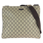 Gucci Beige Brown Gold GG Supreme Canvas Shoulder Bag
