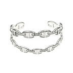 Hermes Chaine D'ancre Double Bracelet ST AG 925 Silver Accessories