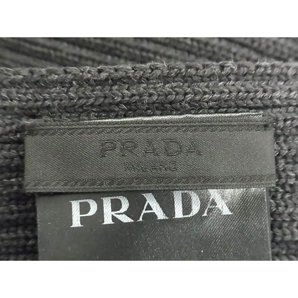 Prada 100% Wool Scarf Dark Gray Az5307 — view 4