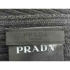 Prada 100% Wool Scarf Dark Gray Az5307 — view 4