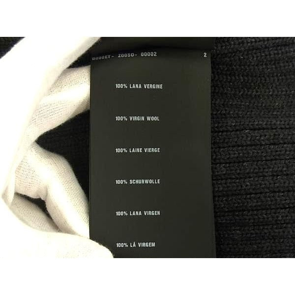 Prada 100% Wool Scarf Dark Gray Az5307 — view 6