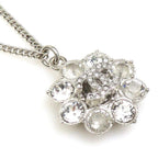 Chanel Crystal Floral Silver Necklace — view 2