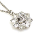 Chanel Crystal Floral Silver Necklace