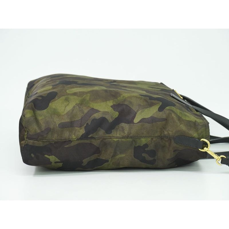 Prada Camouflage Pattern 2-Way Shoulder Bag Handbag Nylon Khaki Black — view 4