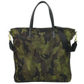 Prada Camouflage Pattern 2-Way Shoulder Bag Handbag Nylon Khaki Black