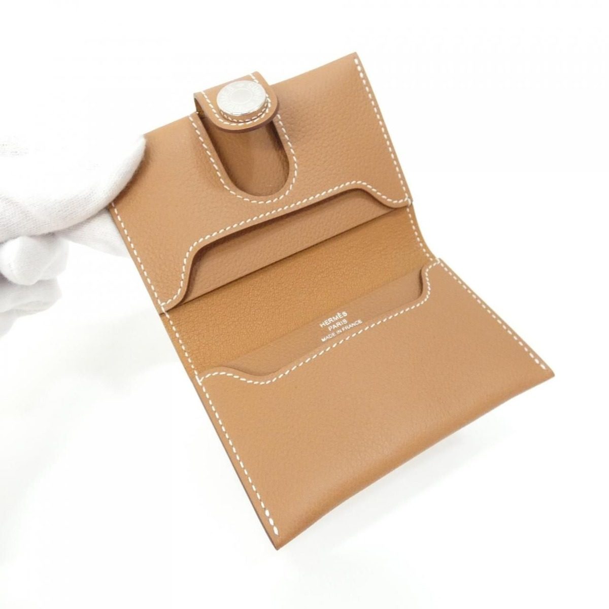 Hermes Card Case Card Holders Gold — view 4