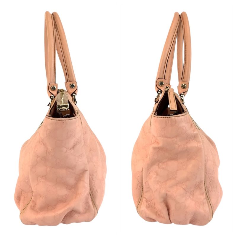 Gucci Abby Guccissima Pink Gold Hardware Leather Tote Bag — view 8