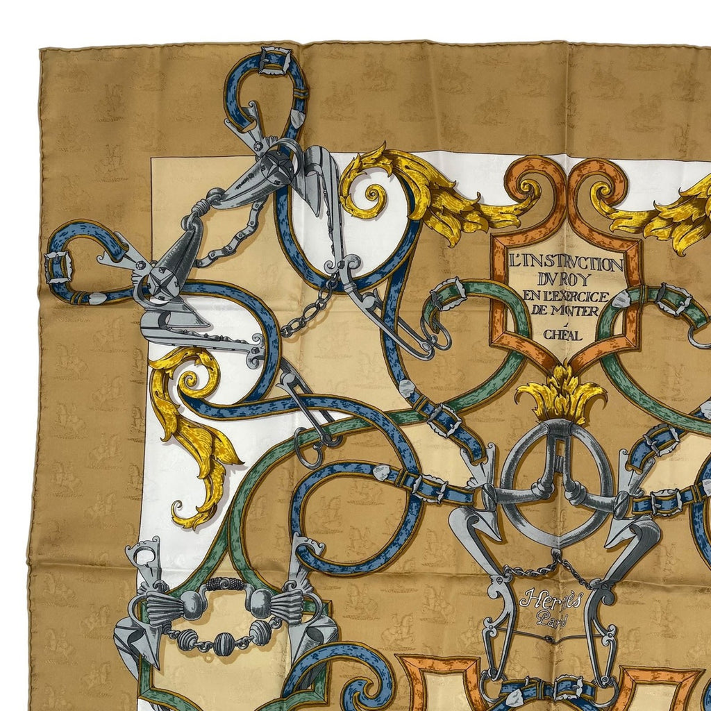 Hermes Scarf Silk Carre 90 L'instrvction du Roy Imperial Studies Beige — view 2
