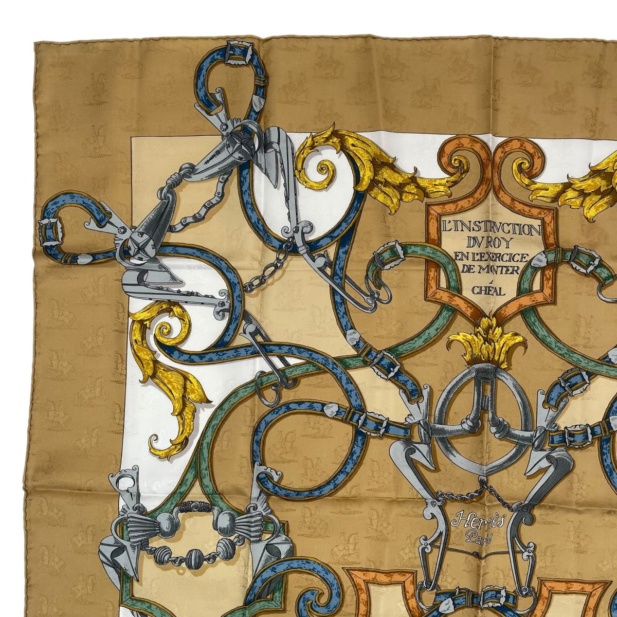 Hermes Scarf Silk Carre 90 L'instrvction du Roy Imperial Studies Beige — view 2