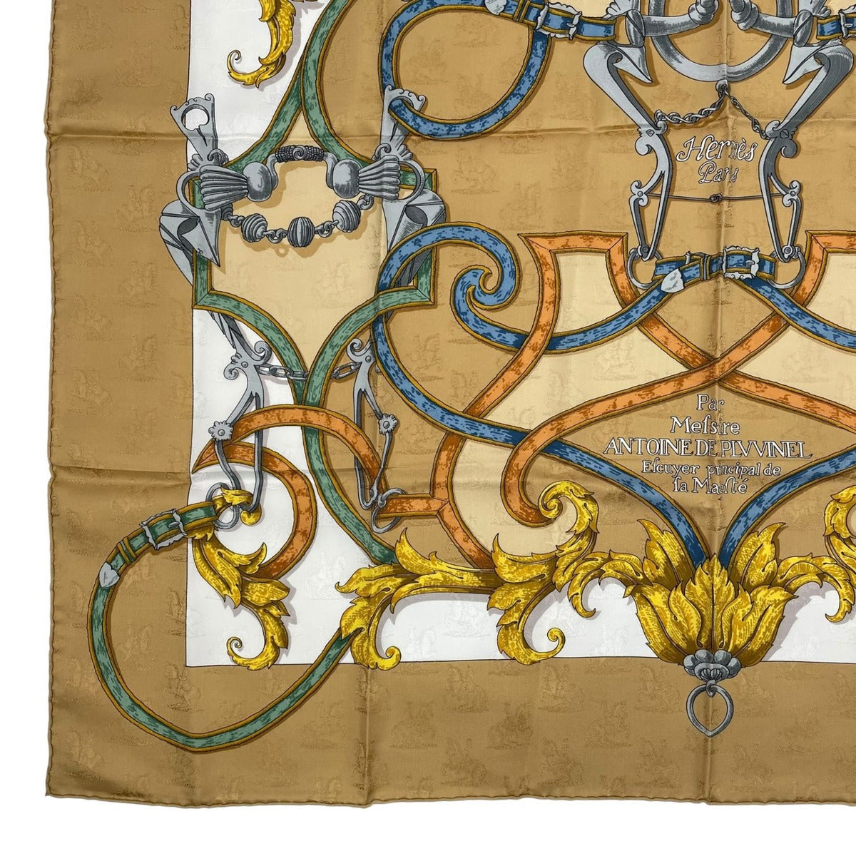 Hermes Scarf Silk Carre 90 L'instrvction du Roy Imperial Studies Beige — view 4